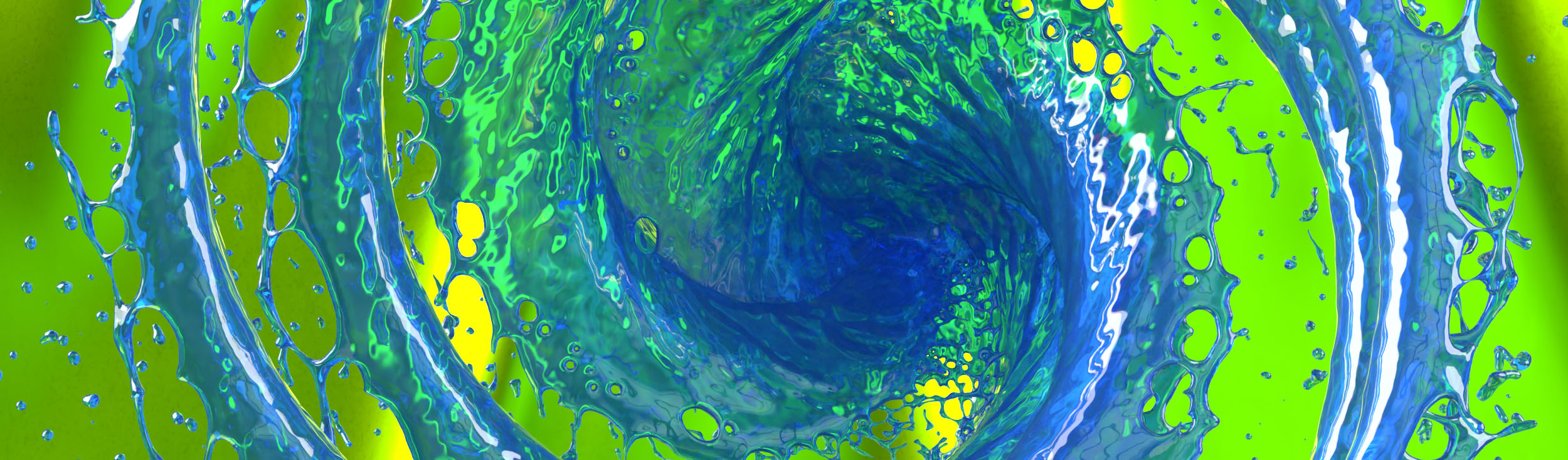 Swirling vortex of greens and blues